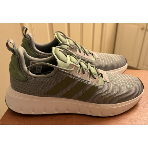 Adidas‎ Swift Runner 23 Olive/Green/ Silver/white Mens 10 #4982